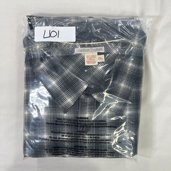 Carbon 2‎ Cobalt Men's XXL Plaid Button Up Long Sleeve Shirt Cotton Southwestern - Picture 7 of 7